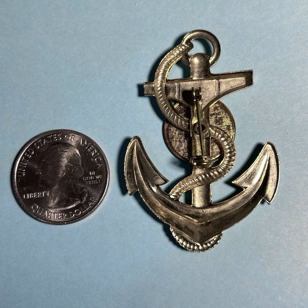 The Seaport -Mystic, Conn-Shipping Anchor Souvenir Brooch or Lapel Pin - Picture 2 of 2